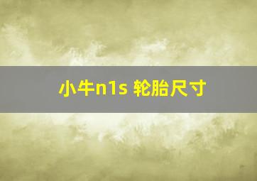 小牛n1s 轮胎尺寸